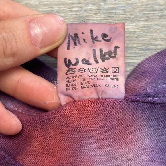 Vintage 80s Fruit of The Loom Tie Dye Mens L Single Stitch T-Shirt Pocket Tee - Picture 4 of 7